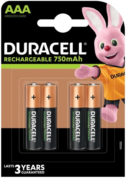 Voorafgaan bellen De lucht 4 x AAA Duracell oplaadbare batterijen - Stays Charged | Saake-shop.nl