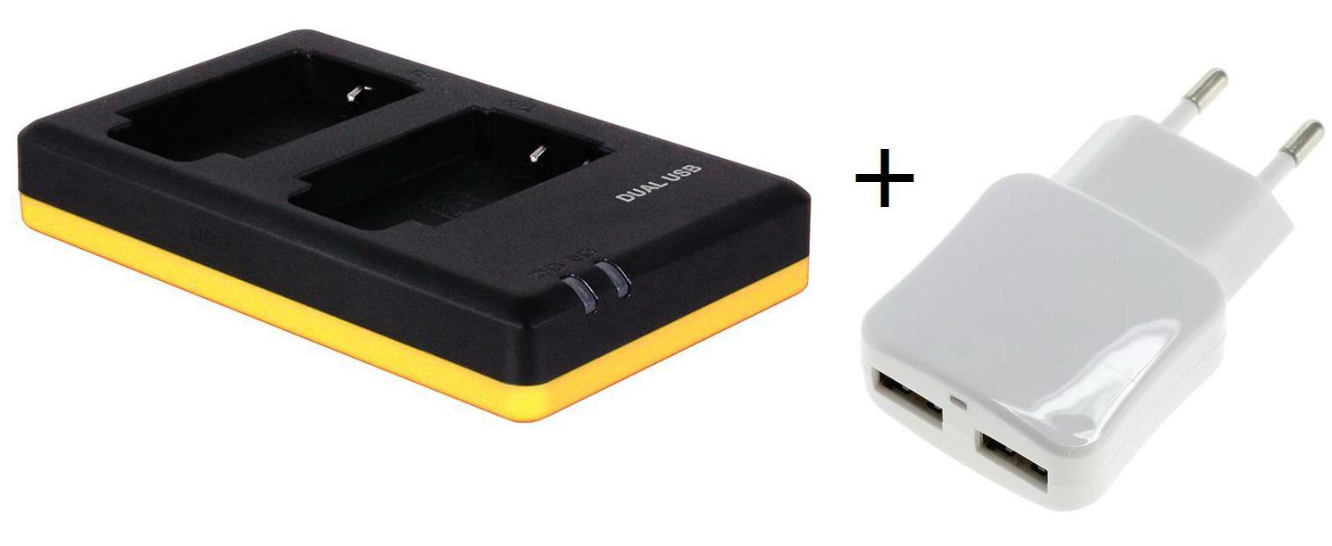 te rechtvaardigen Mangel Ploeg Duo lader voor 2 camera accu's Sony NP-BX1 + handige 2 poorts USB 230V  adapter | Saake-shop.nl