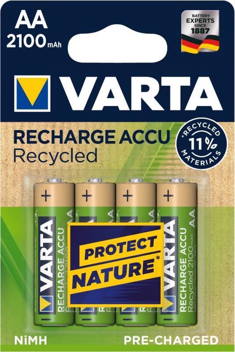 mooi Portaal Verborgen Varta AA Recycled batterijen - 2100mAh - Oplaadbaar - 4 stuks |  Saake-shop.nl