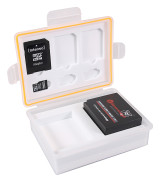 Bewaarbox voor camera accu's en geheugenkaarten - voor o.a. Canon LP-E10, Nikon EN-EL23 en Sony NP-FW50
